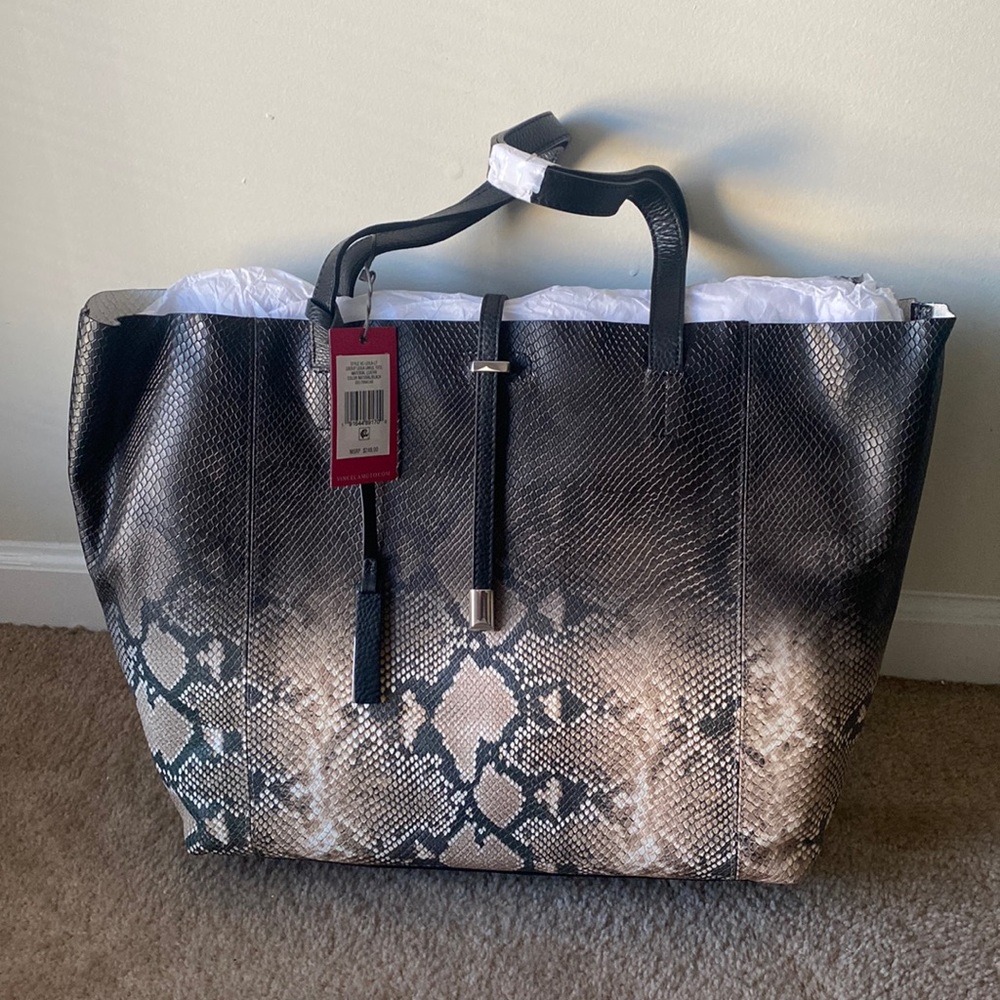Vince Camuto | Leila Snakeskin Print Leather Tote